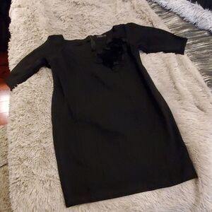 Stunning black  IGIGI dress w/ beautiful flower
